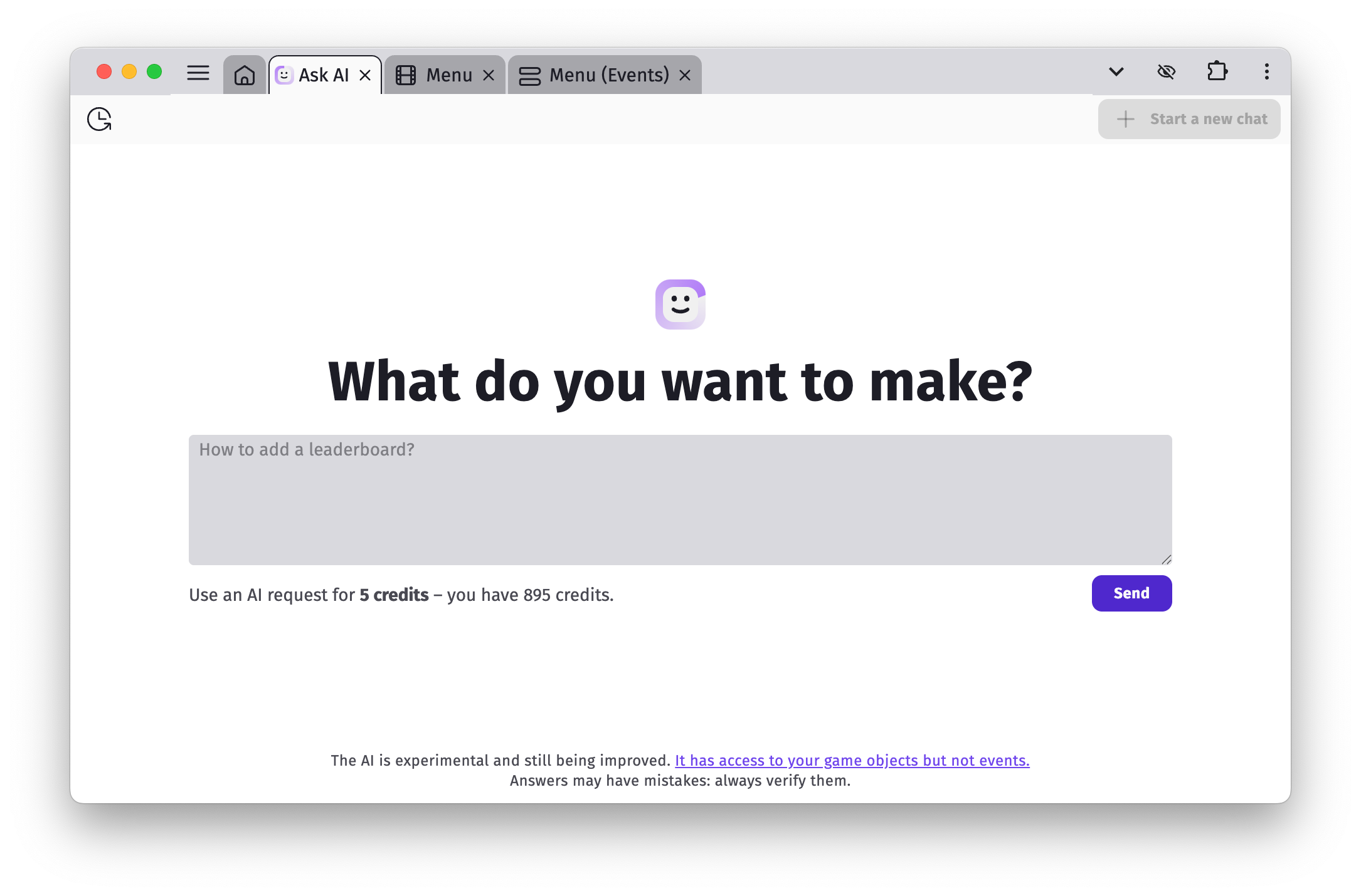 Ask AI screen